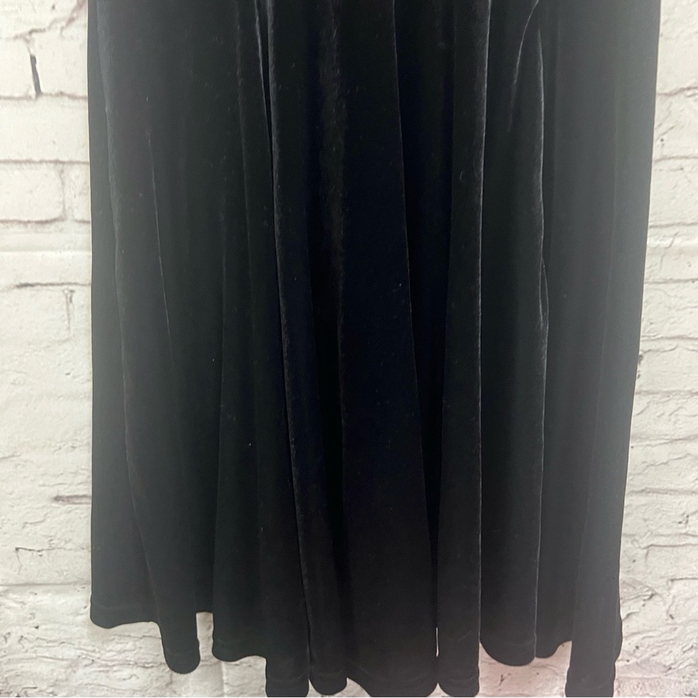 Hell Bunny Graveyard Bats Wednesday Addams Collar Black Velvet Dress Goth Small - Picture 9 of 10